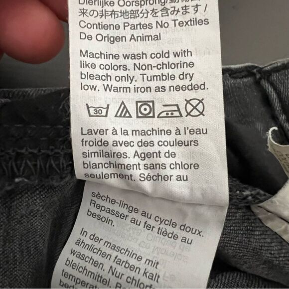 Madewell Jeans Women Sz 27T Black Charcoal 9" High Rise Skinny Button Font Denim - Picture 13 of 16